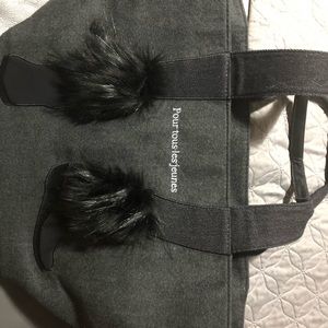 Dark gray flannel tote by Sondra Roberts Squared.